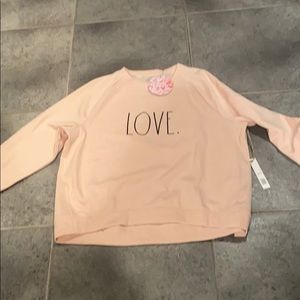 Rae dunn love sweatshirt blush pink